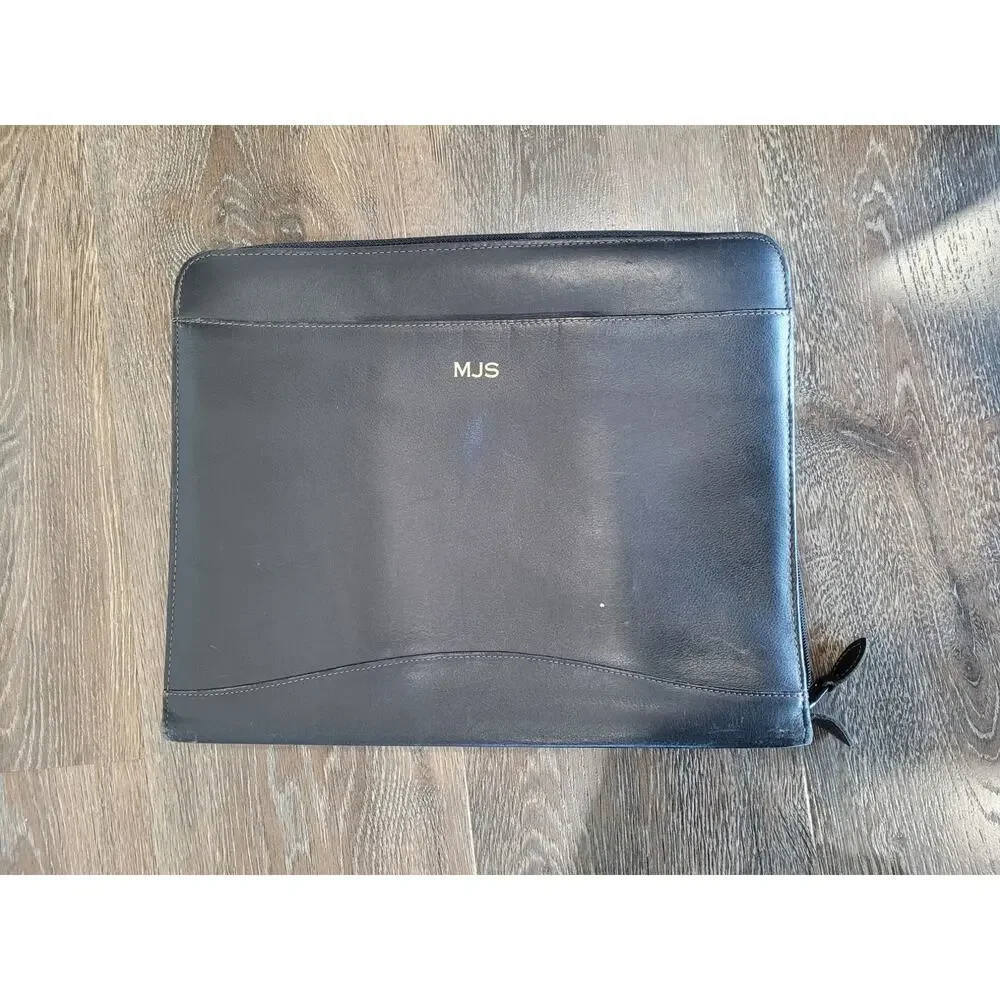 Scully Soft Plonge Black Leather Personal Planner Bag Zip 11 x 13.5 x‎ 2 #8